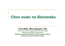 Súčasný stav chovu oviec.pdf - Slovenská poľnohospodárska