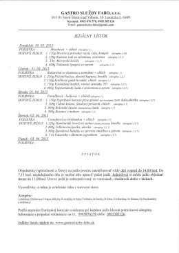 GASTRO SLUŽBY FABO, S.R.O. - gastrosluzby