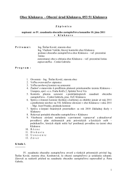 Zápisnica zo IV. zasadnutia OZ 10.06.2011