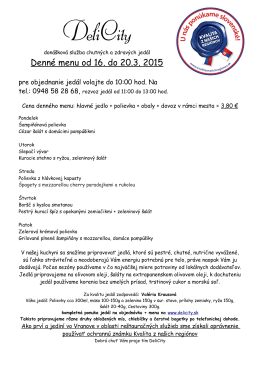Denné menu od 16. do 20.3. 2015