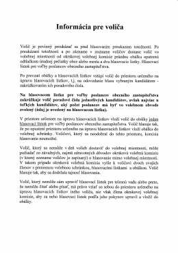 Inform&aacute;cia pre voliča