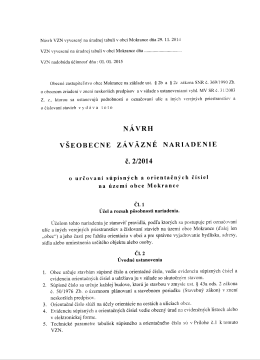 Návrh VZN č. 2/2014 o určovaní súpisných a