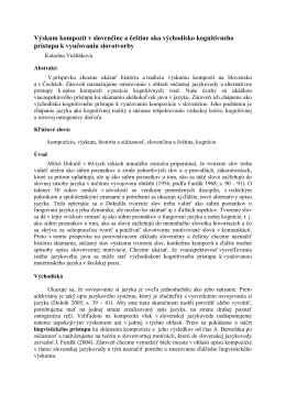 Komparácia výskumu kompozít v slovenčine a češtine z pohľadu