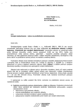 Tatra tender_Výzva na predloženie cenovej ponuky