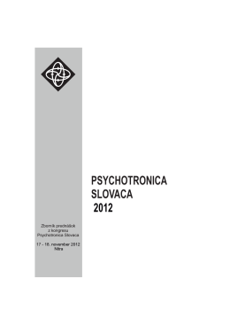 PSYCHOTRONICA SLOVACA 2012