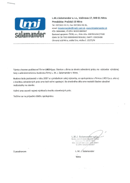 L.M.J.Salamander s.r.o., Vašinova 17, 949 01 Nitra - LIKO-S