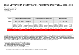 ceny ubytovania s tatry card – pobytové balíky zima 2013