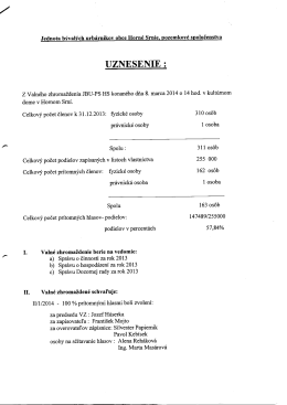 UZNESENIE z - Jednota b&yacute;val&yacute;ch urb&aacute;rnikov obce Horn&eacute; Srnie
