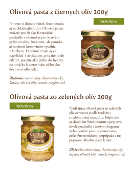 Olivové pasty - Carthage garden