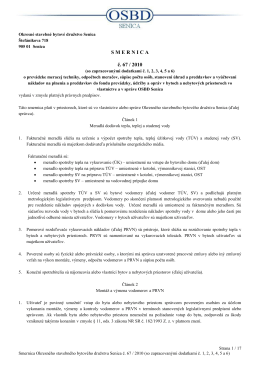 Smernica č. 67/2010 o prevádzke meracej techniky