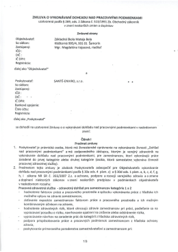 Zmluva SANTE-ENVIRO - Základná Škola Mateja Bela Šamorín