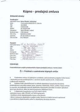 K&uacute;pno - predajna` zmluva