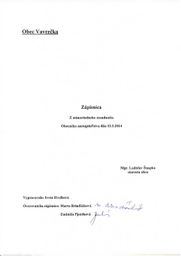 Zápisnica z mimoriadneho zasadnutia OZ 15.5.2014