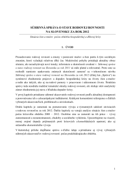 súhrnná správa o stave rodovej rovnosti na slovensku za rok 2012