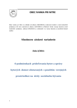 VZN 2/2011 o podmienkach pridelovania bytov