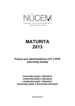 Pokyny pre administrátorov - vyučovacie jazyky Maturita 2013