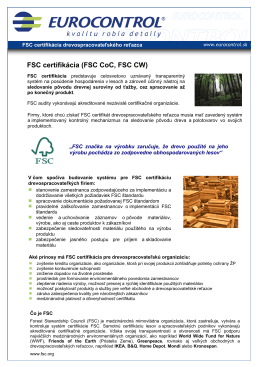 FSC certifikácia (FSC CoC, FSC CW)