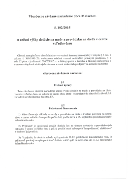 Vyhlásenie VZN č. 102/2015