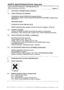 KARTA BEzPEčNosTNÝcH úDAJov - Duna