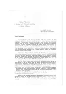 Odpoveď vedúceho kancelárie NR SR Andreja Kramára