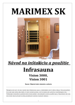 Návod k infrasaune Vision 3000