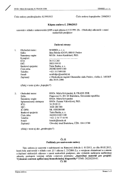 / RNDr. Mária Krivjanská, K-TRADE zDR Číslo zmluvy