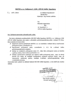 Č .1. - MO SRZ Veľk&eacute; Kapu&scaron;any