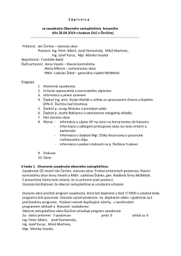 Zápisnica z 22 zasadnutia OZ dňa 28.04.2014