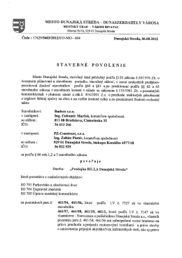 sTAVEBNĚ POVOLENIE