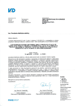 18. 03. 2015 OZNAM - Prerušenie distribúcie elektriny