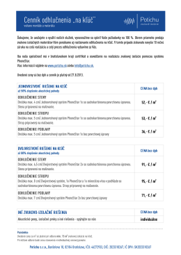 Cenn&iacute;k odhlučnenia &bdquo;na kľuc :/i/////// Potichu