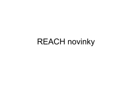 REACH novinky