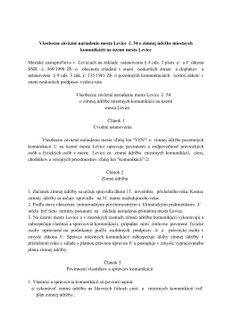 VZN mesta Levice č. 54 o zimnej údržbe miestnych