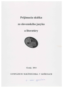 Prijímacia skúška zo slovenského jazyka a literatúry