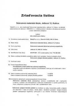 Zriaďovacia listina