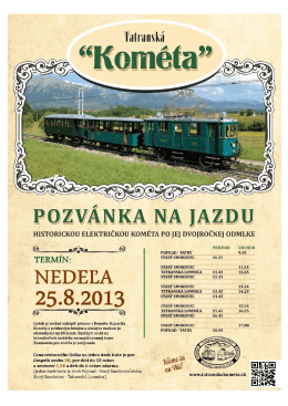 POZVÁNKA NA EAZDU - tatranskakometa.sk