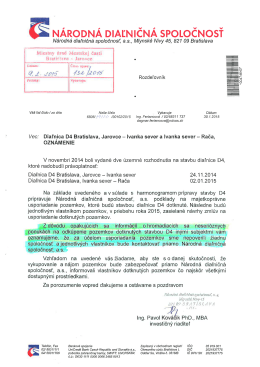 Oznámenie NDS k výkupu pozemkov