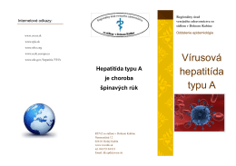 Vírusová hepatitída typa A - Regionálny úrad verejného zdravotníctva