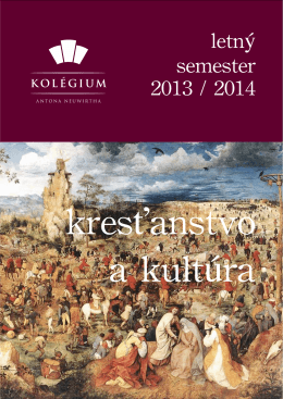 Kresťanstvo a kultúra (letný semester 2014