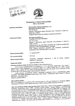 Oznámenie o dobrovoľnej dražbe bytu bytového domu, ul
