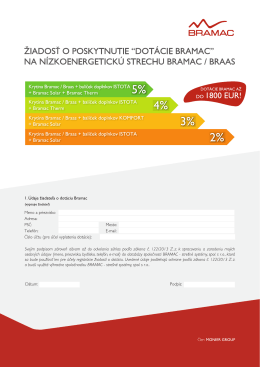 Dotacia Bramac