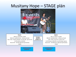 Musitany Hope – STAGE plán
