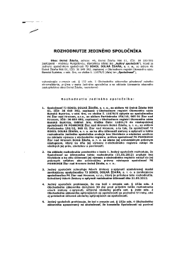 ROZHODNUTIE JEDIN&Eacute;HO sPOLOčN&Iacute;KA