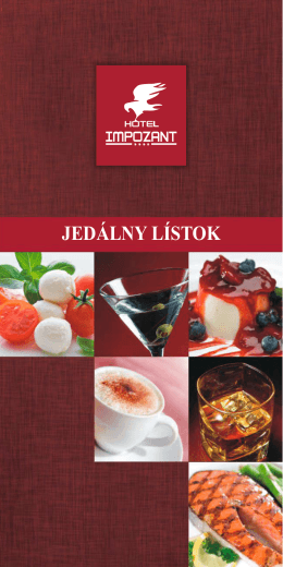 jedálny lístok - Hotel | Impozant