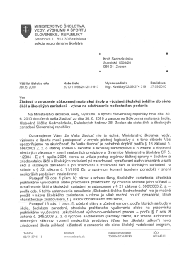 prišla odpoveď z ministerstva