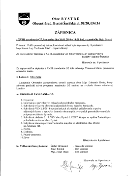 XVIII. zasadnutie OZ