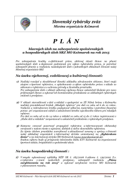 Plán hl. úloh 2015