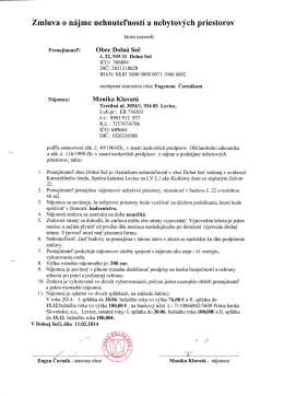 Zmluva o n&aacute;jme nehnuteľnost&iacute; a nebytov&yacute;ch priestorov