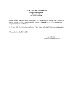 VYHLÁSENIE KANDIDATÜRY