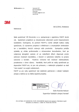3M Slovensko s. r. o. Vajnorsk&aacute; 142
